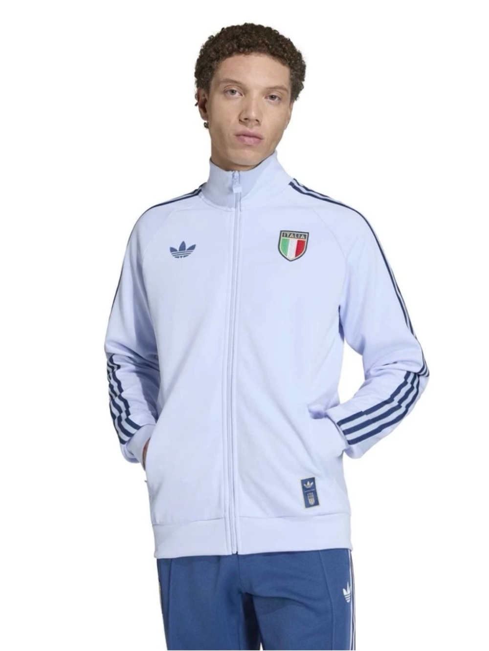 adidas Light Blue Men’s Track Jacket with Italy Crest